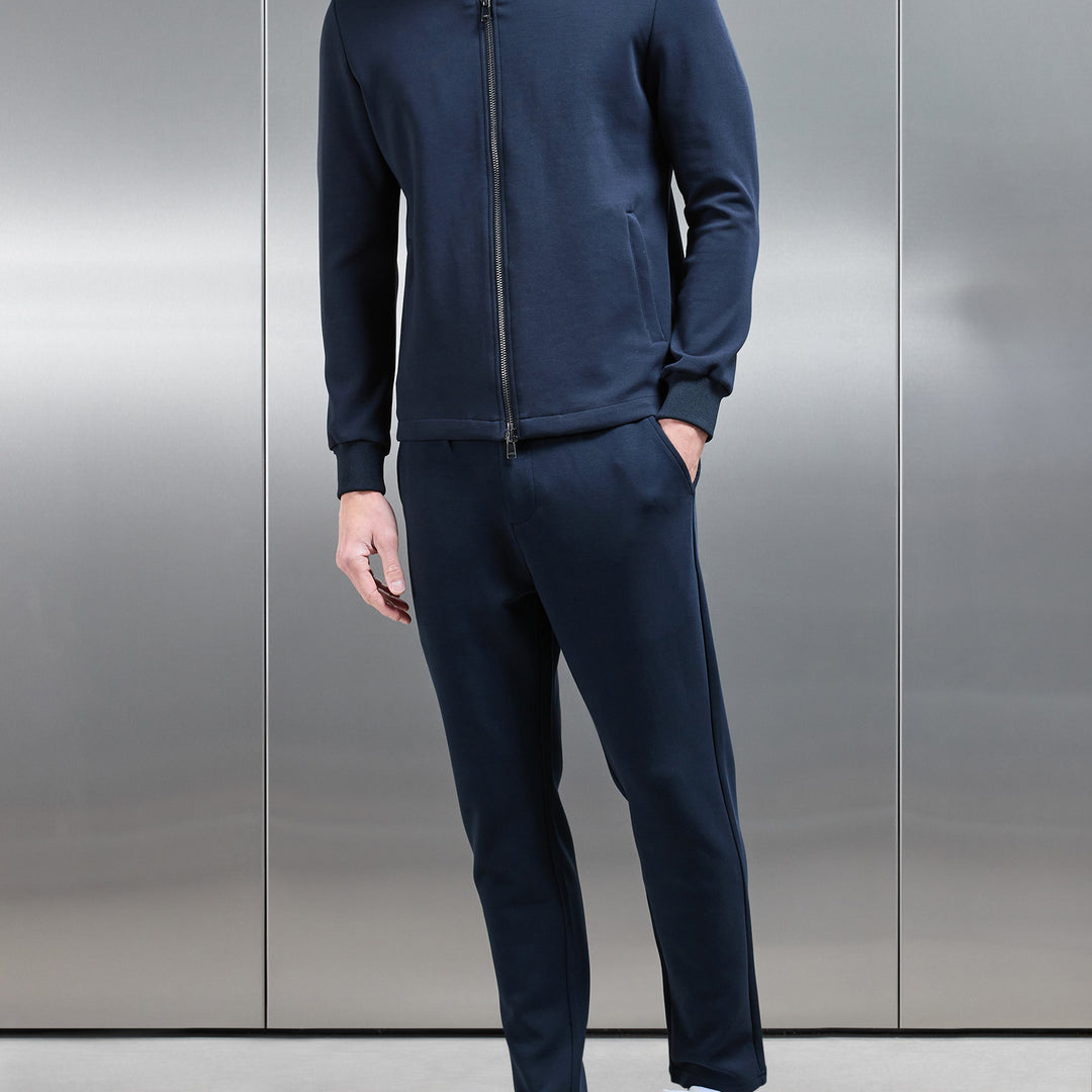 Tailored Interlock Chino Trouser in Navy