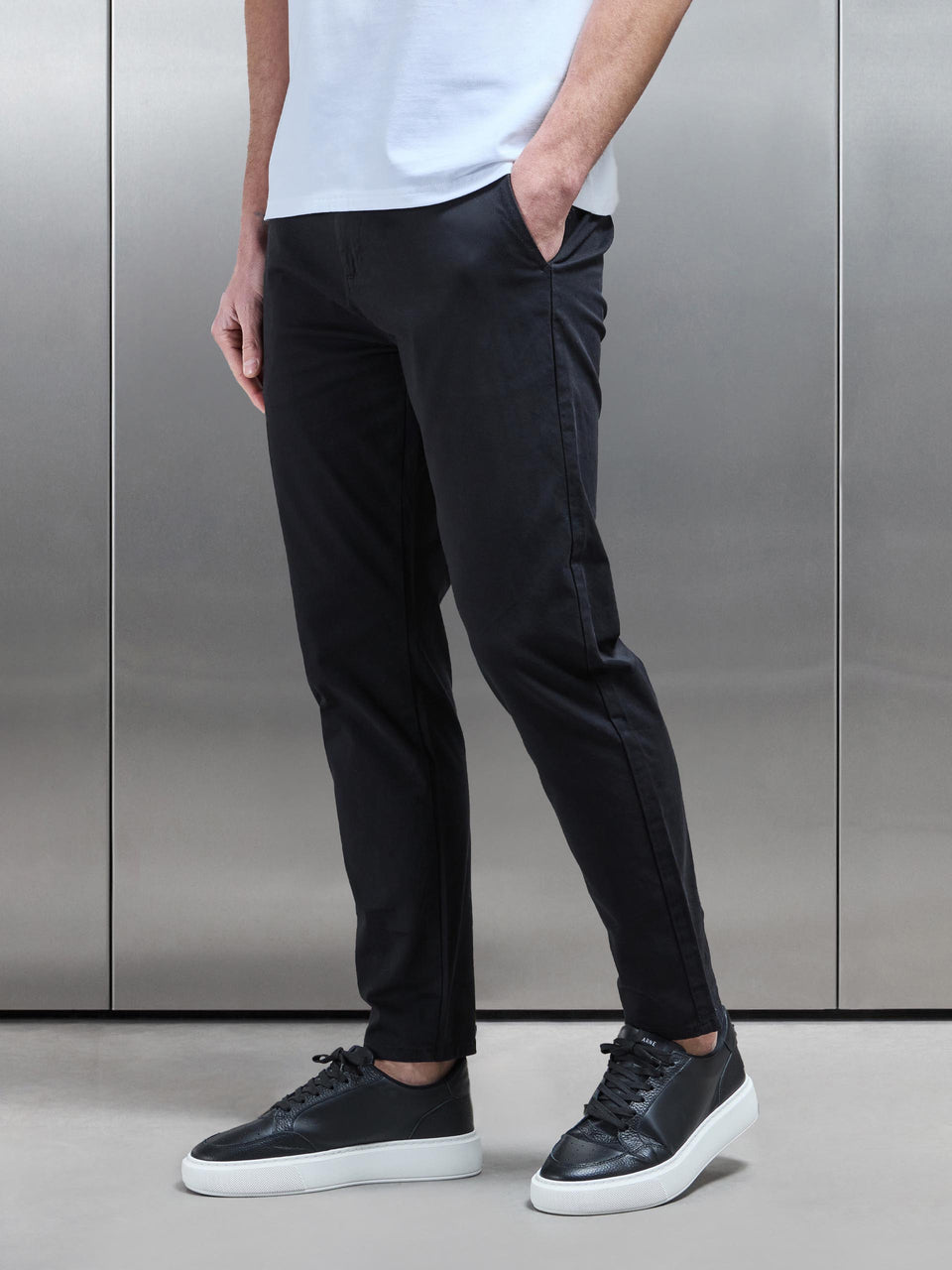 Essential Tailored Chino Trouser in Black