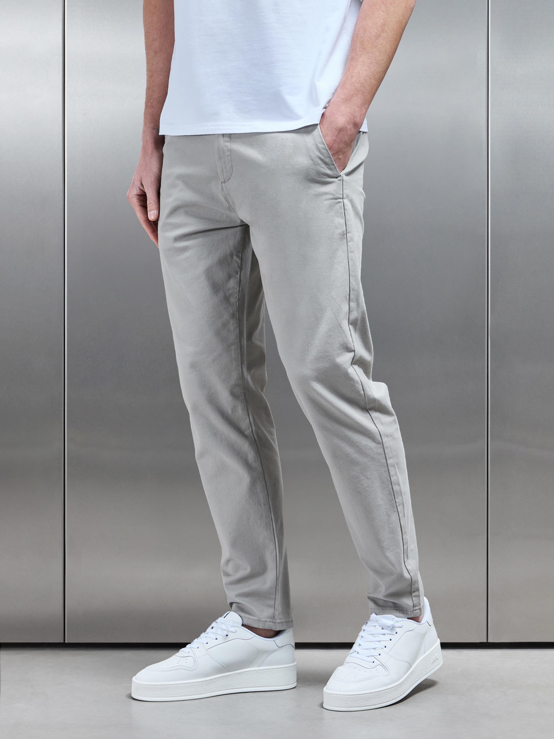 Essential Tailored Chino Trouser in Stone