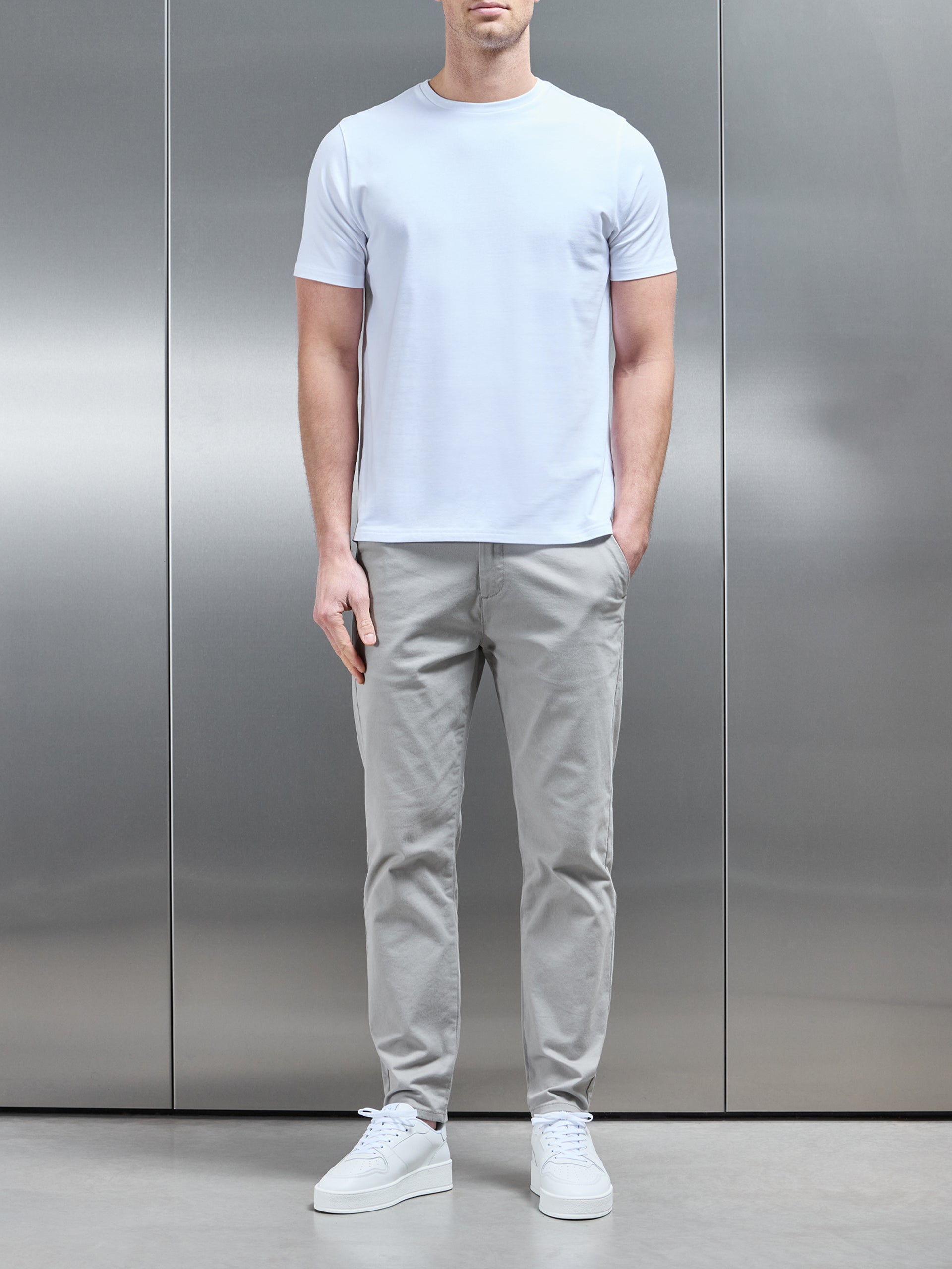 Essential Tailored Chino Trouser in Stone