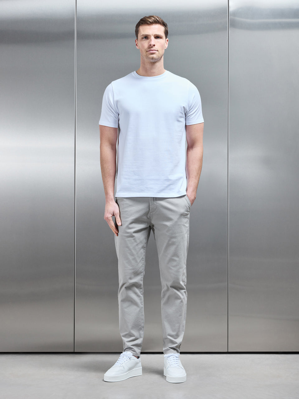 Essential Tailored Chino Trouser in Stone