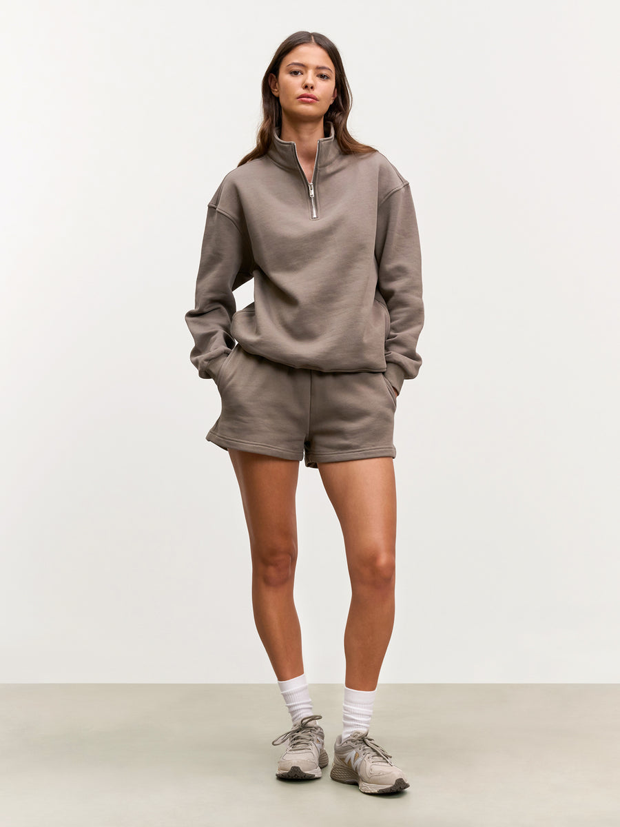 Womens Relaxed Jersey Short in Taupe