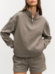 Womens Relaxed Jersey Funnel Neck in Taupe