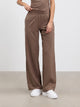 Womens Cotton Modal Wide Leg Pull On Trouser in Taupe