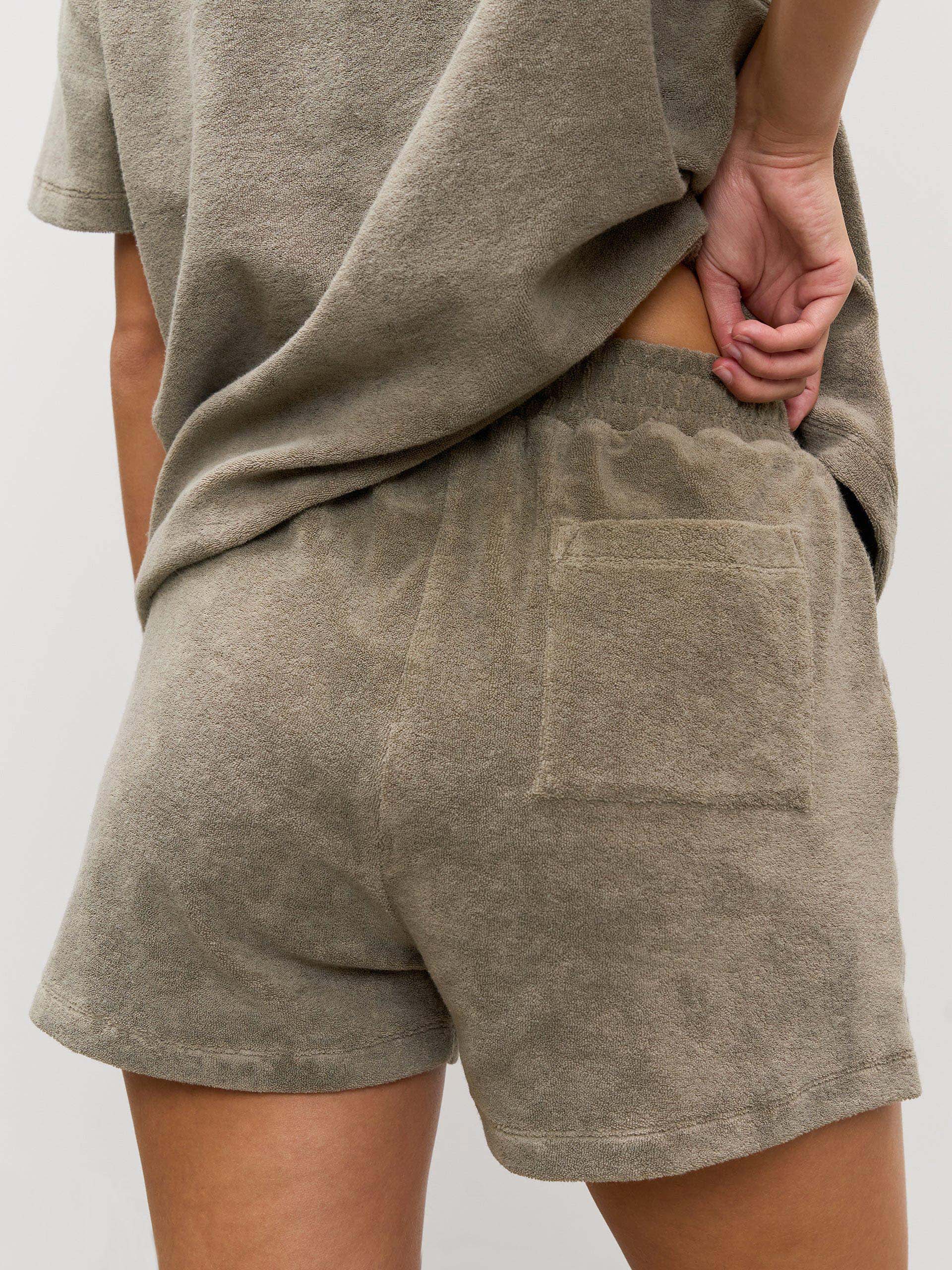 Womens Towelling Short in Taupe