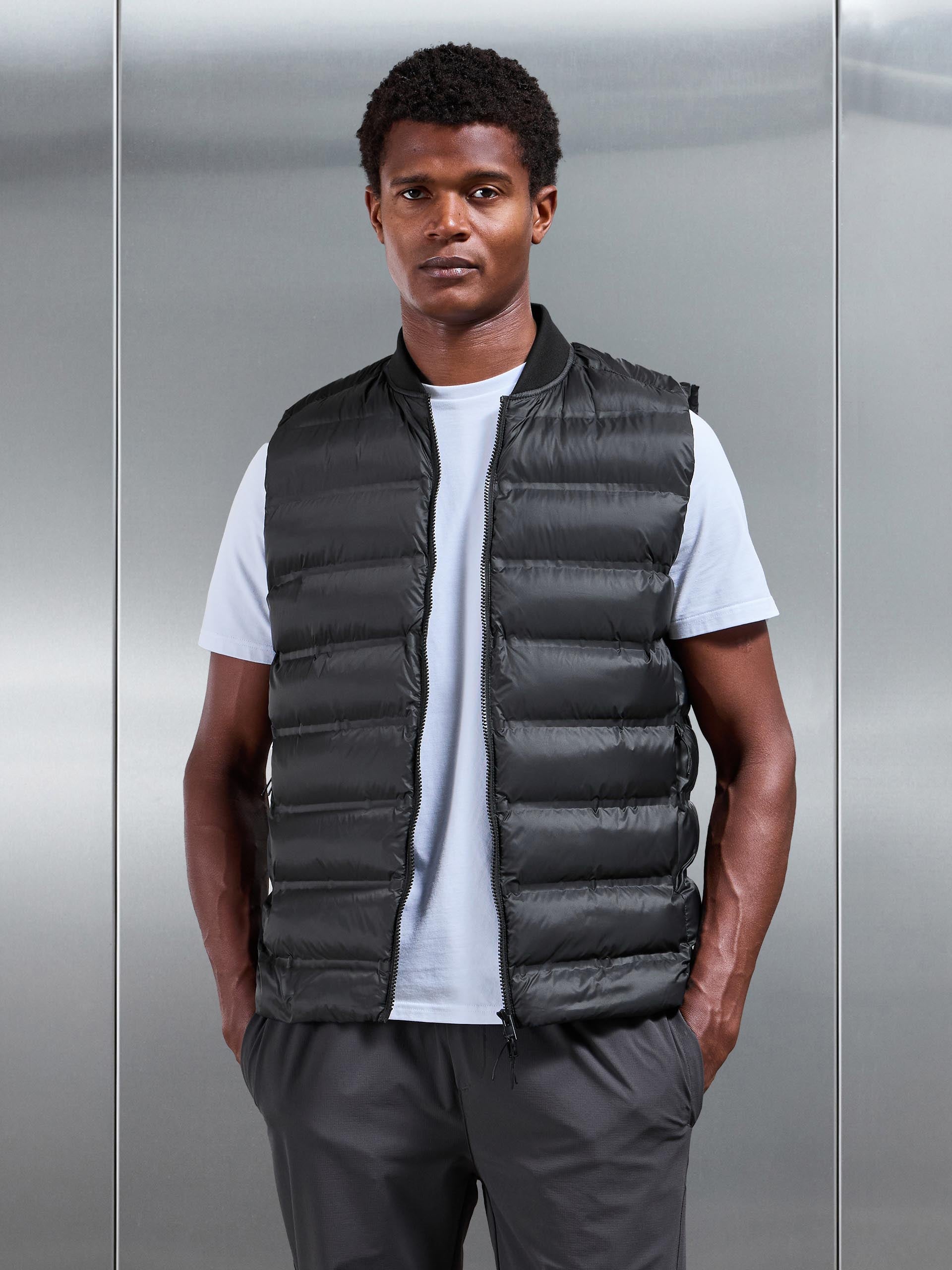 Technical Bomber Gilet in Black