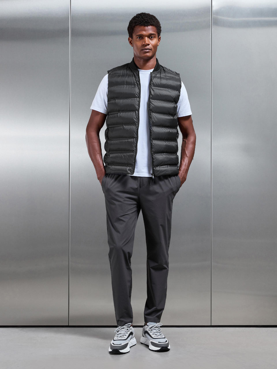 Technical Bomber Gilet in Black