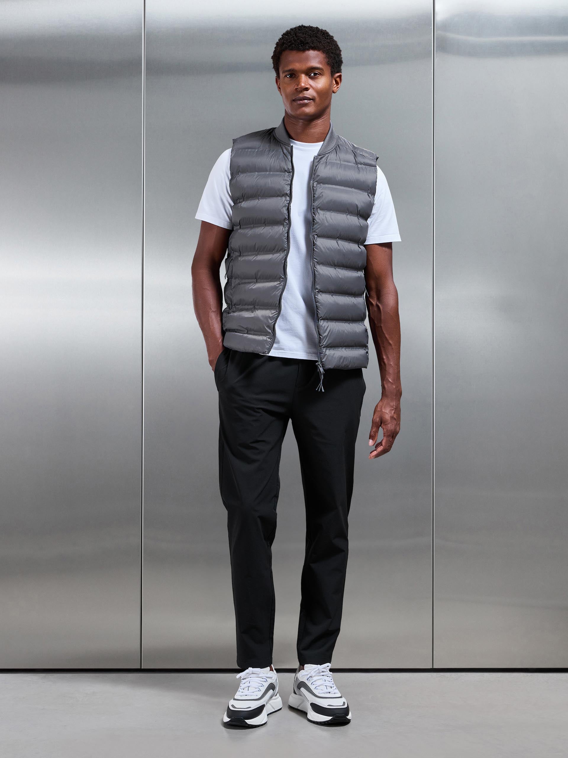 Technical Bomber Gilet in Grey