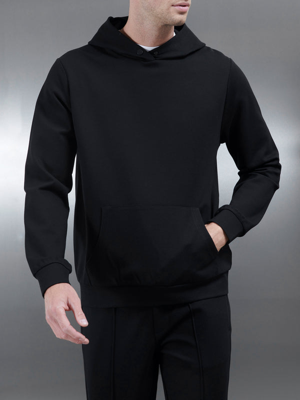 Technical Jersey Hoodie in Black