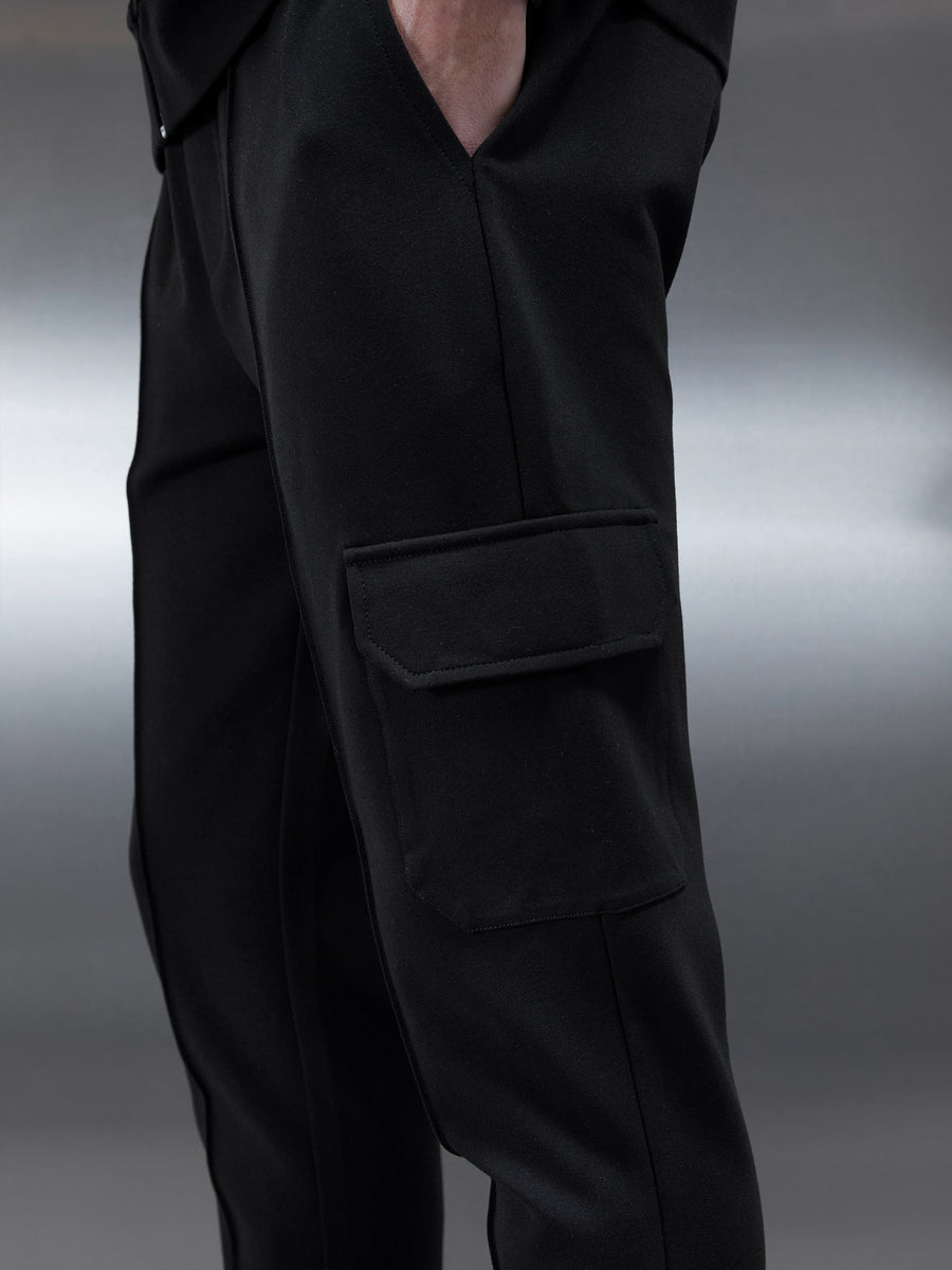 Technical Jersey Cargo Pant in Black