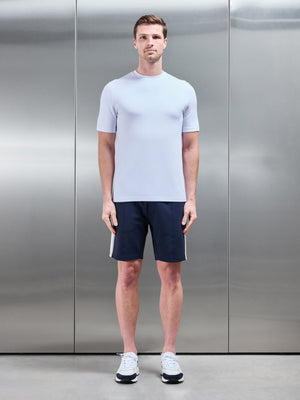 Technical Jersey Side Stripe Short in Navy