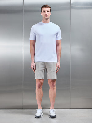 Technical Jersey Side Stripe Short in Stone