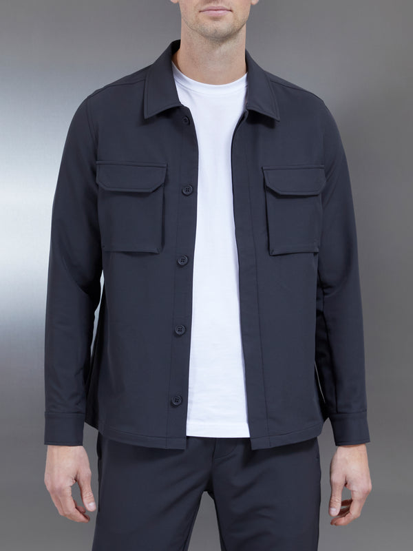 Technical Mid Weight Utility Overshirt in Grey