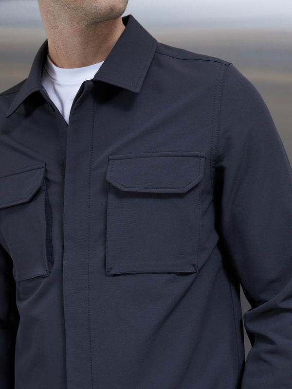 Technical Mid Weight Utility Overshirt in Grey
