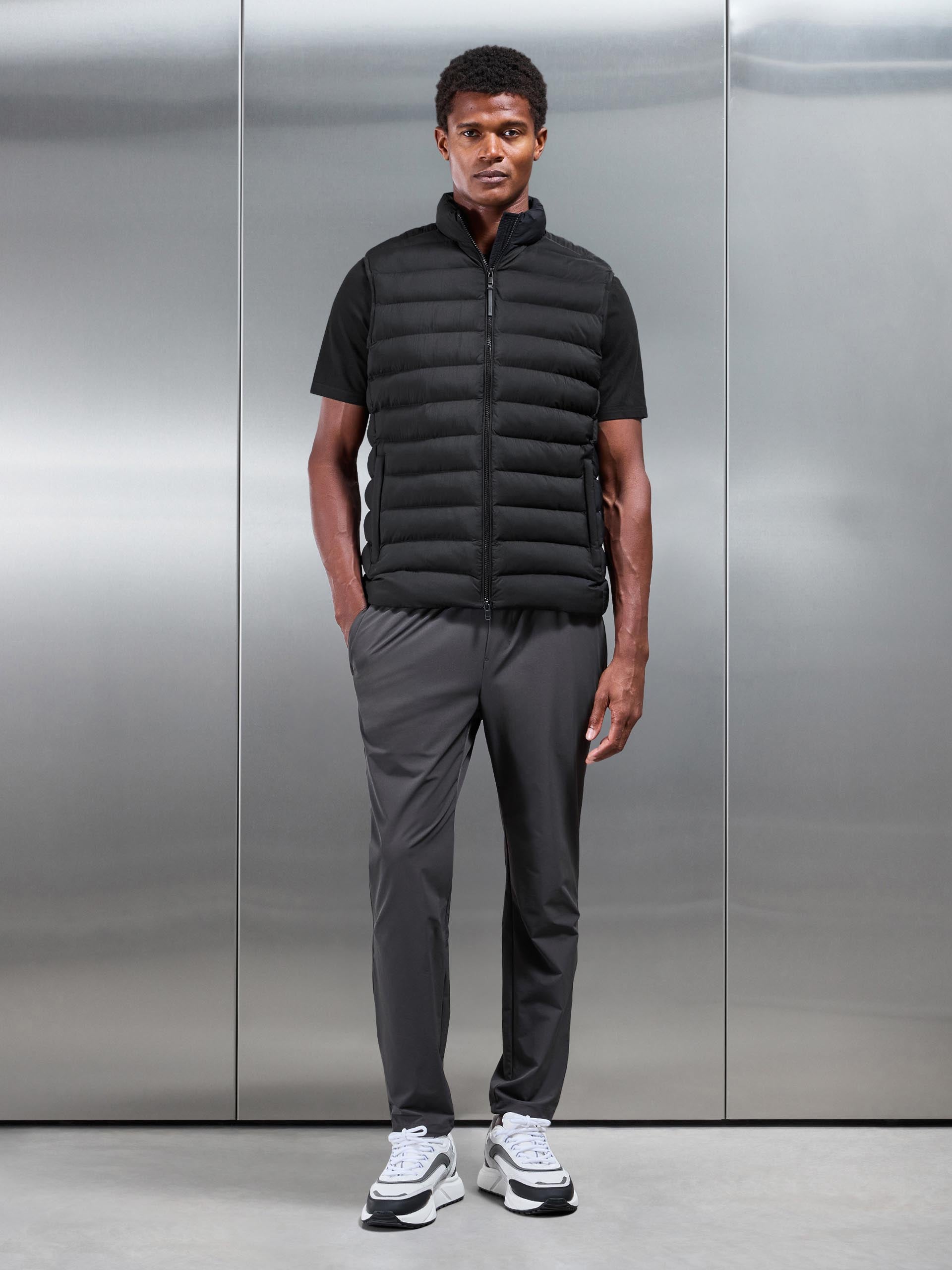 Technical Puffer Gilet in Black