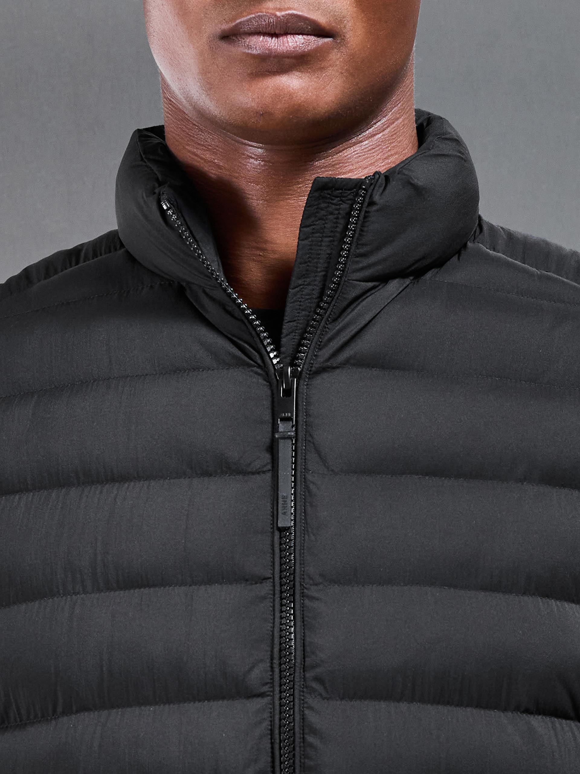 Technical Puffer Gilet in Black
