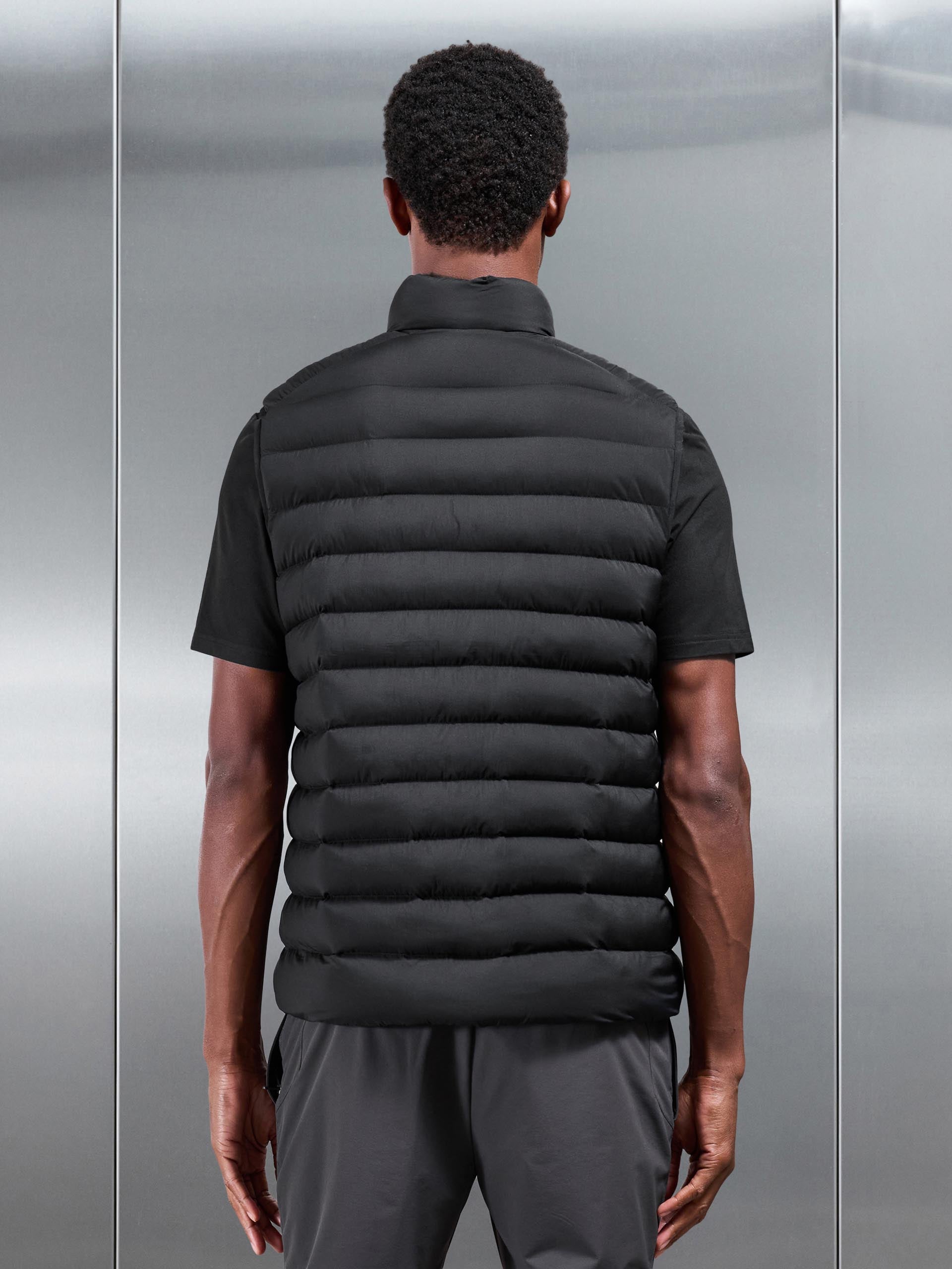 Technical Puffer Gilet in Black