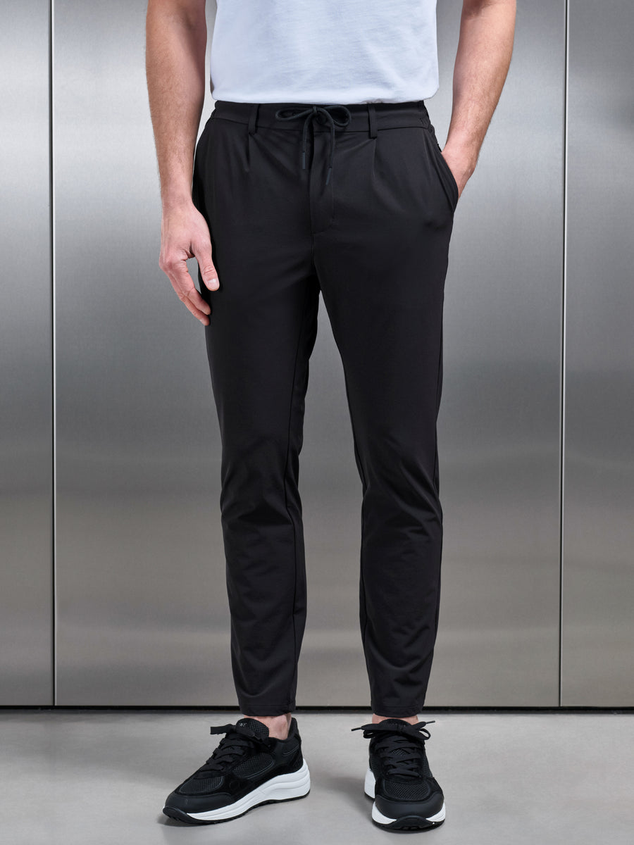 Technical Stretch Chino Trouser in Black