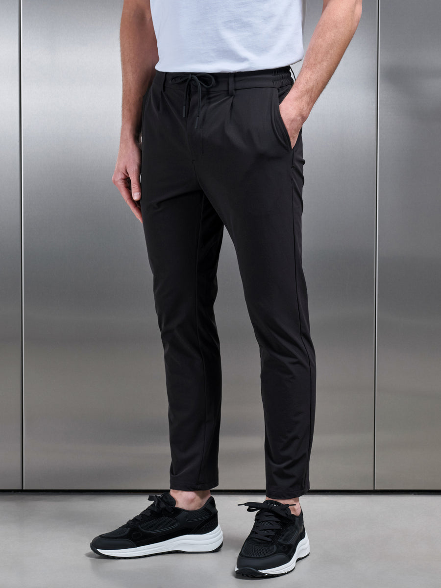 Technical Stretch Chino Trouser in Black