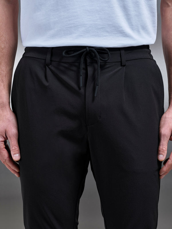 Technical Stretch Chino Trouser in Black