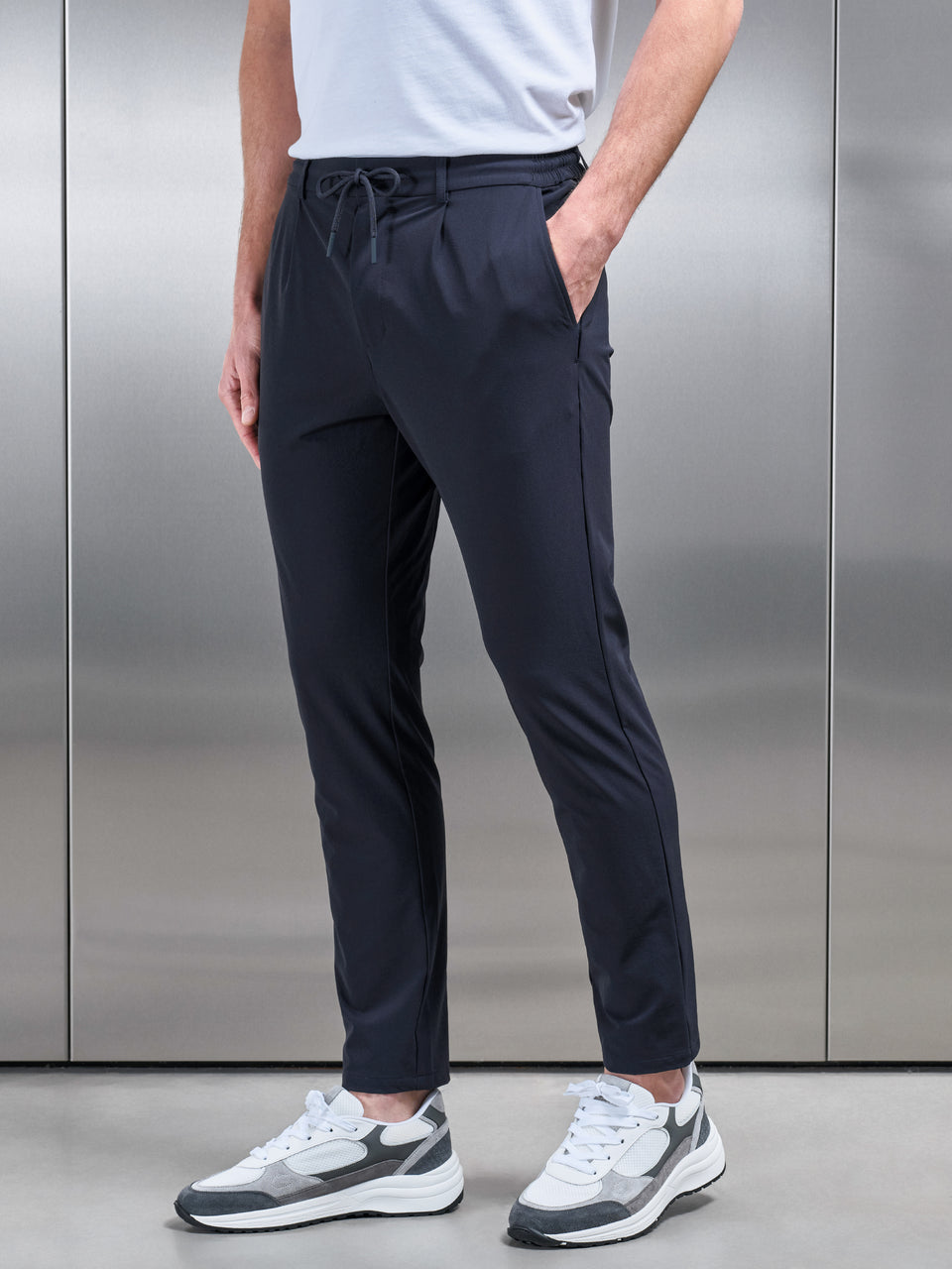 Technical Stretch Chino Trouser in Navy