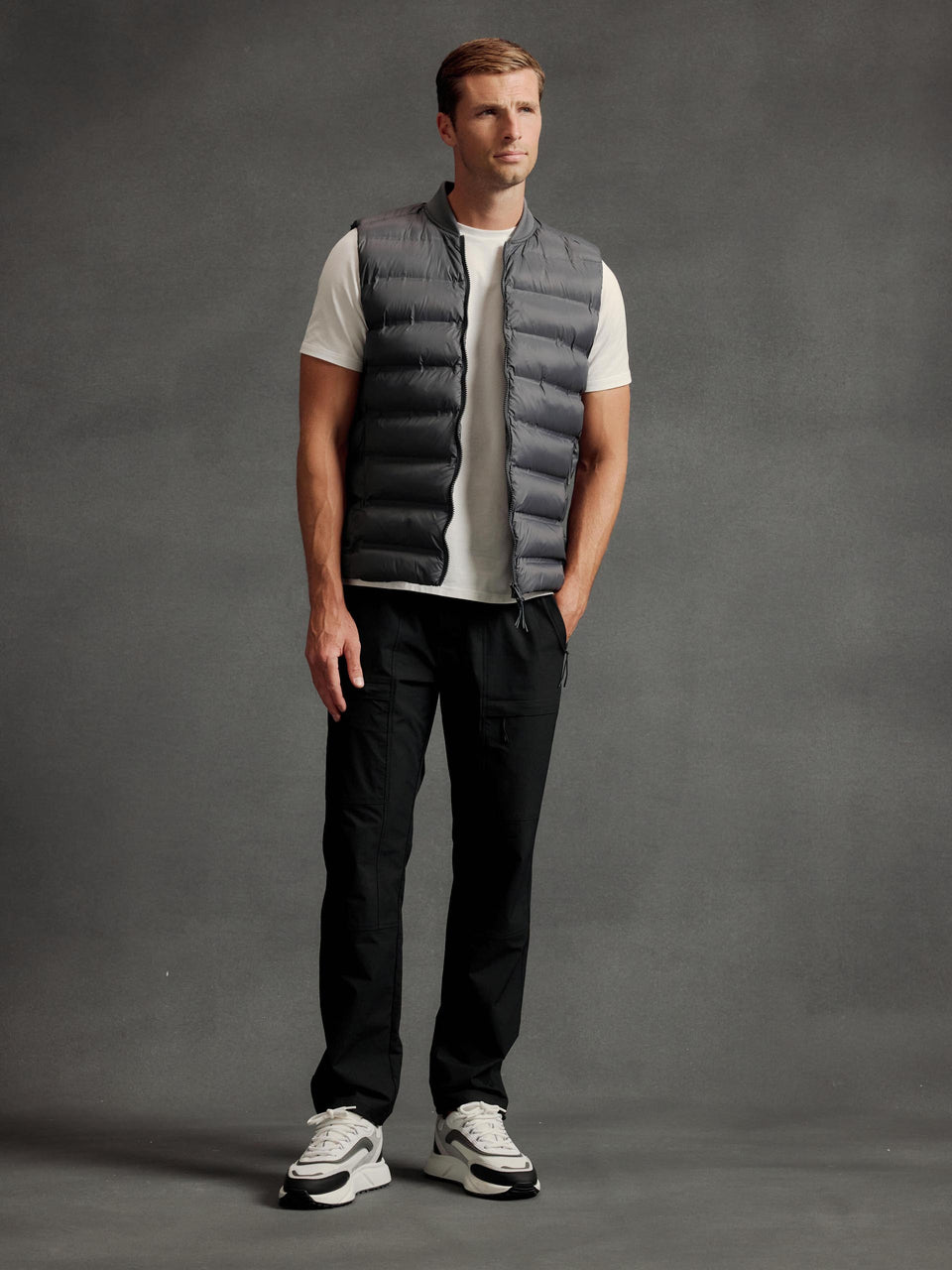 Technical Bomber Gilet in Grey