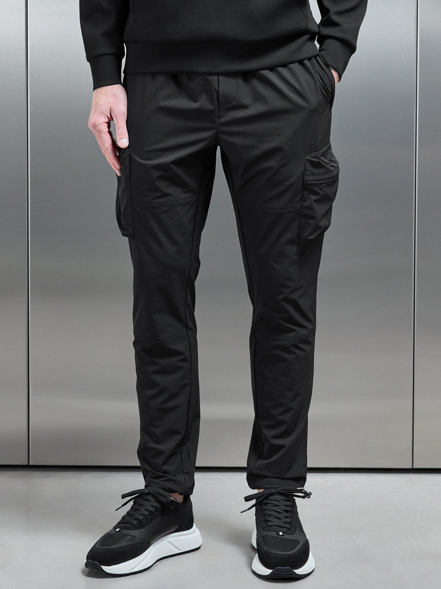 Technical 3D Cargo Pant in Black