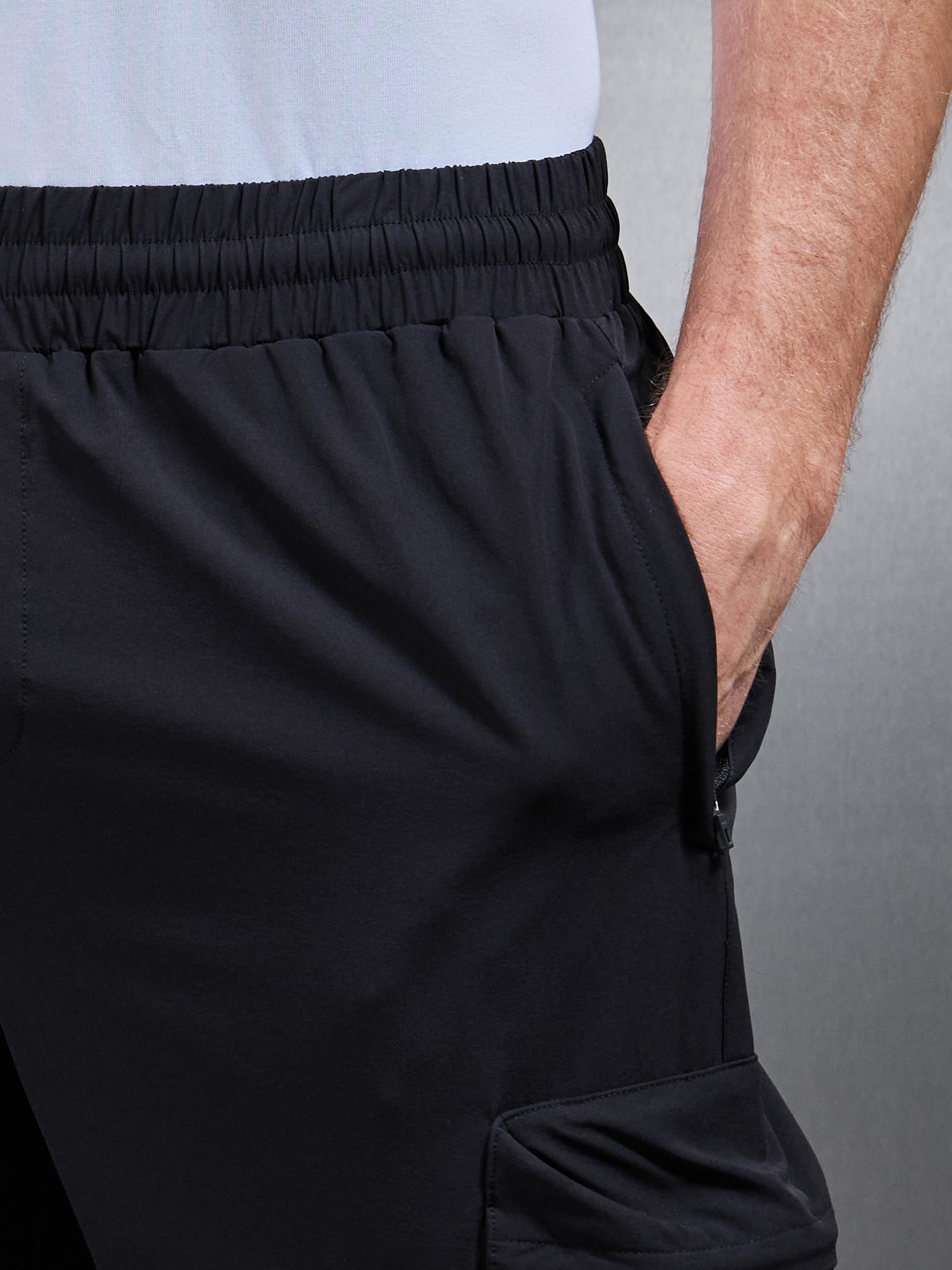 Technical 3D Cargo Pant in Black