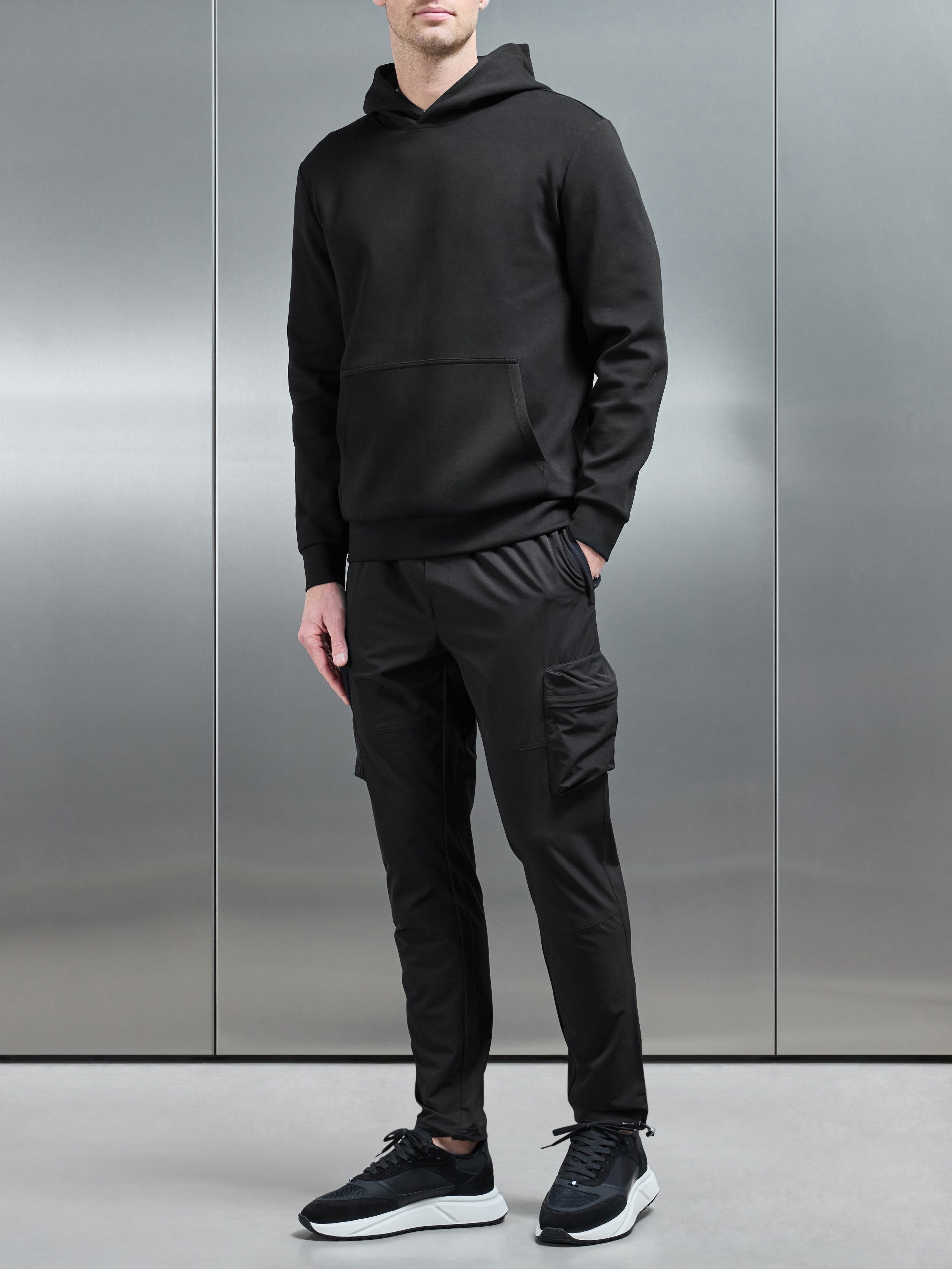 Technical 3D Cargo Pant in Black