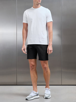 Technical Tailored Cargo Short in Black
