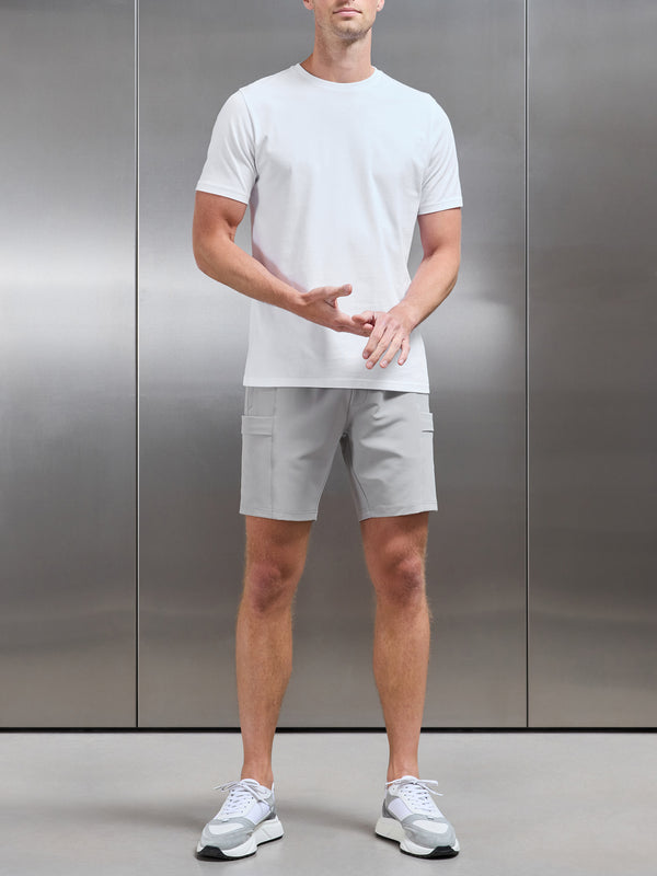 Technical Tailored Cargo Short in Stone