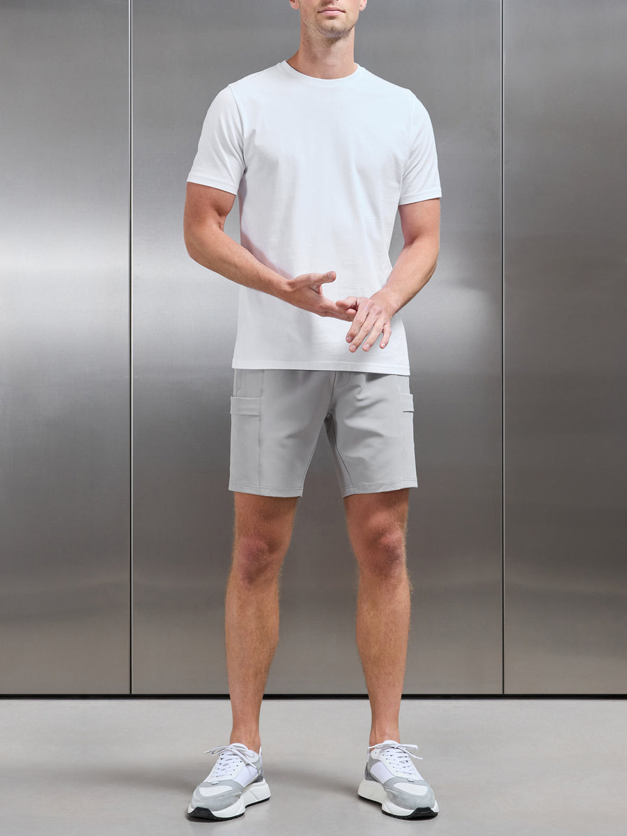 Technical Tailored Cargo Short in Stone