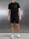 Technical Cotton Stretch Pocket T-Shirt in Black