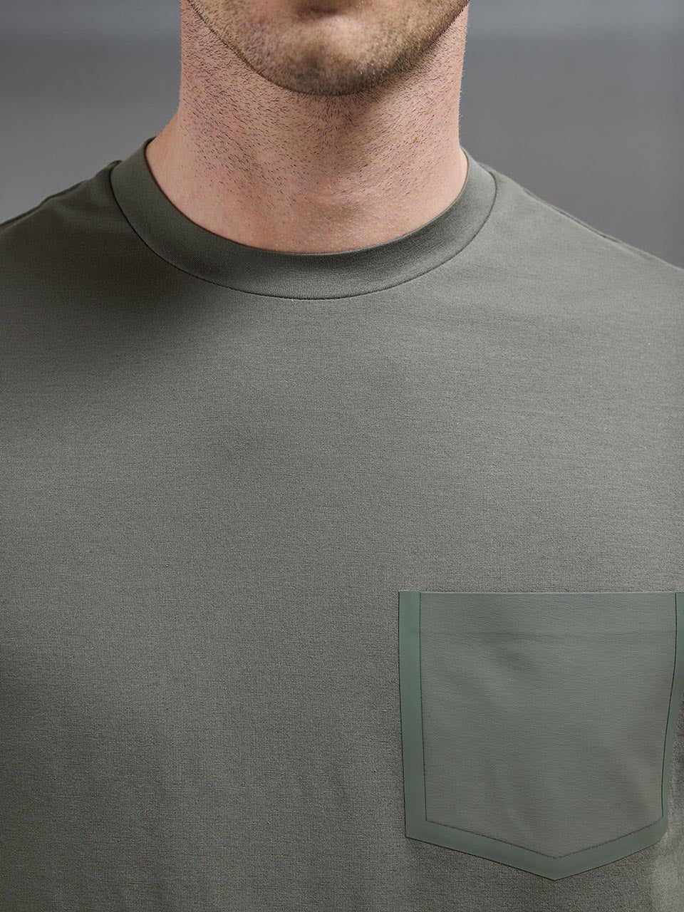 Technical Cotton Stretch Pocket T-Shirt in Sage