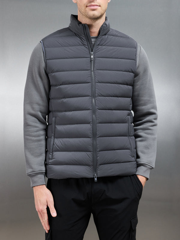 Technical Down Gilet in Grey