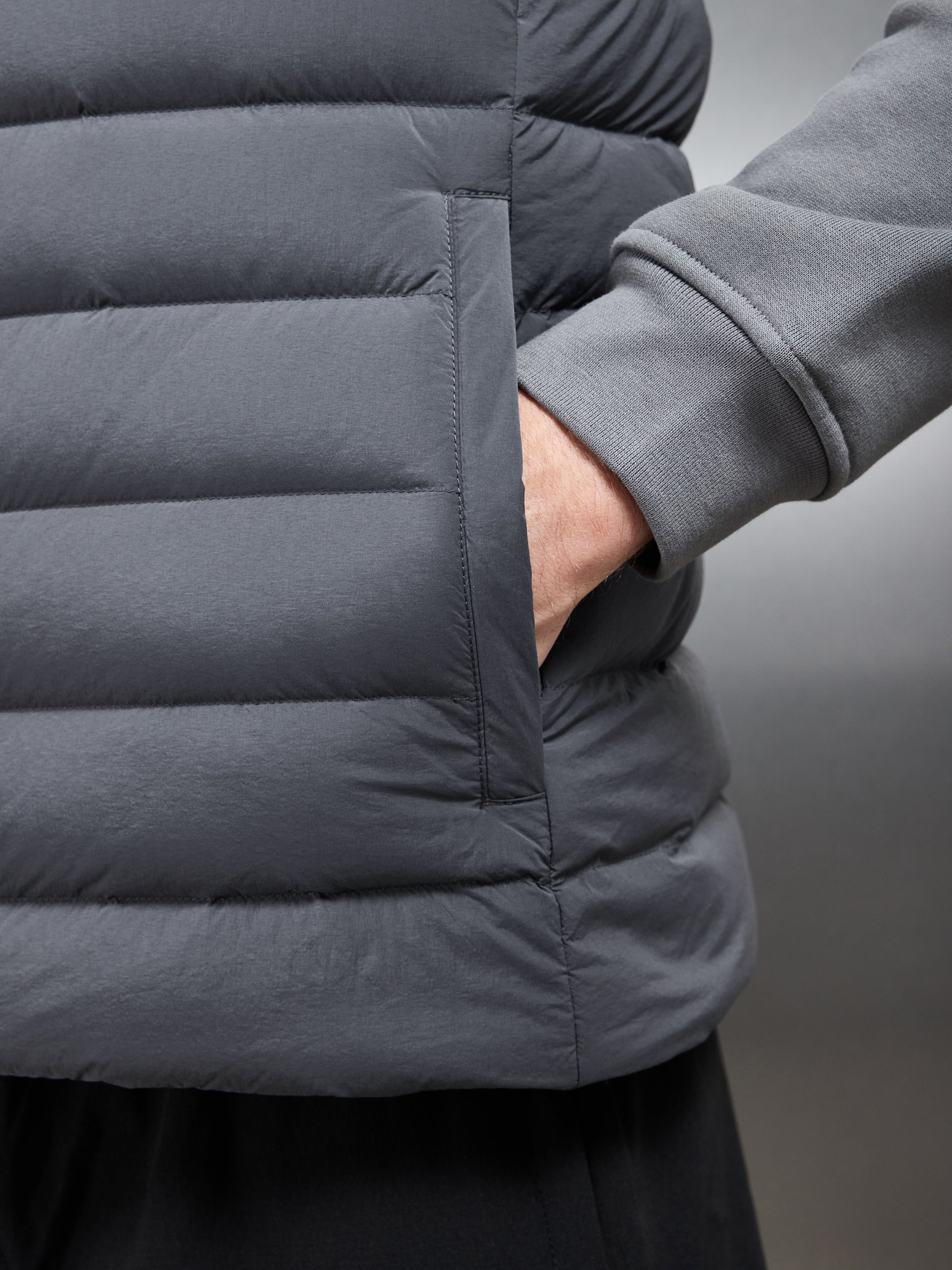 Technical Down Gilet in Grey