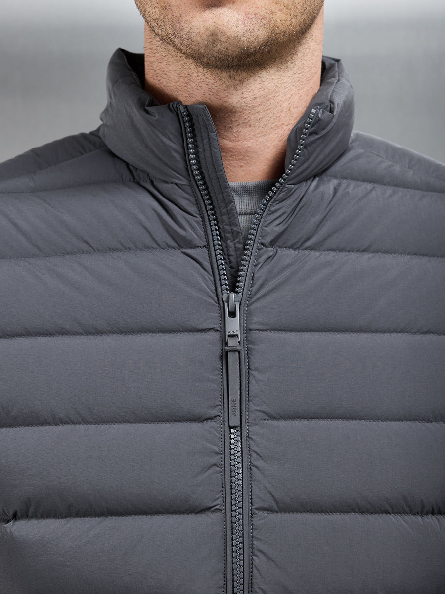 Technical Down Gilet in Grey