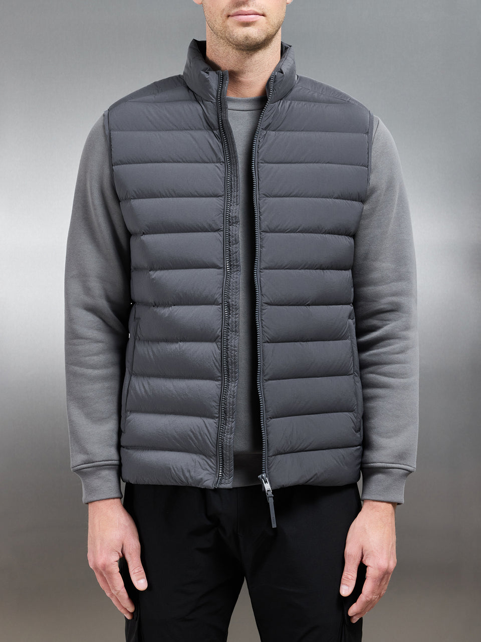 Technical Down Gilet in Grey