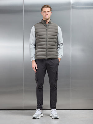 Technical Down Gilet in Olive