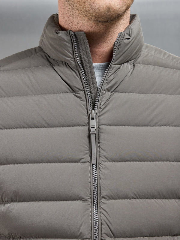 Technical Down Gilet in Olive