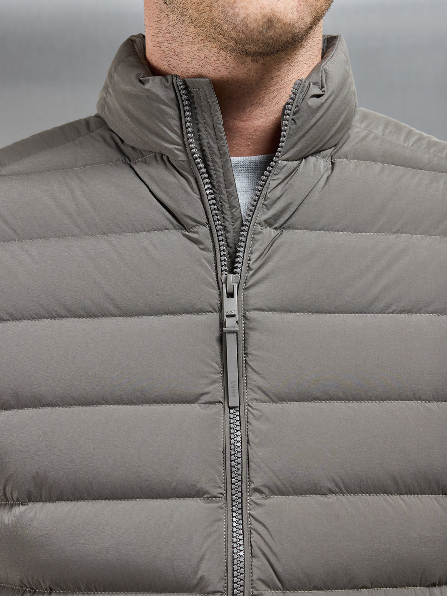 Technical Down Gilet in Olive