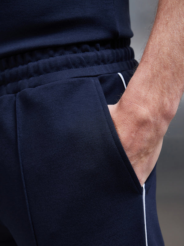 Technical Jersey Piping Short in Navy