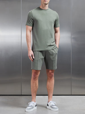 Technical Jersey Piping Short in Olive