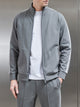 Technical Jersey Side Stripe Jacket in Grey