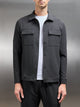 Technical Mid Weight Popper Overshirt in Grey