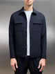 Technical Mid Weight Popper Overshirt in Navy