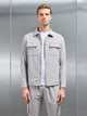 Technical Mid Weight Popper Overshirt in Stone