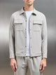 Technical Mid Weight Popper Overshirt in Stone