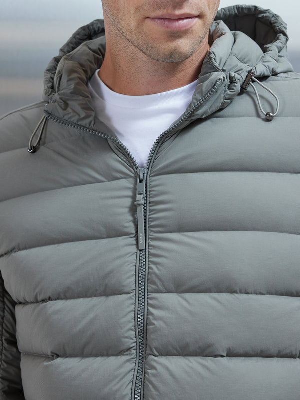 Technical Down Jacket in Olive