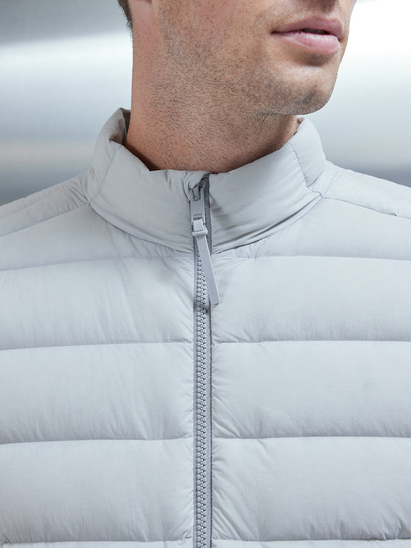 Technical Down Gilet in Mid Grey
